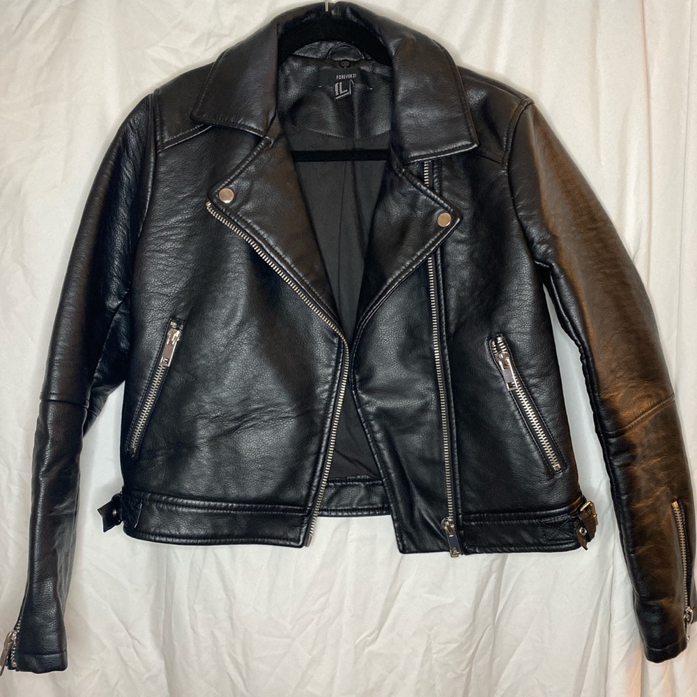 Black leather jacket